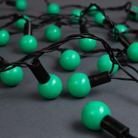 Garland “thread” 10 m with nozzles “balls 2.5 cm”, IP44, dark thread, 100 LED, green glow, 8 modes, 220 V-1