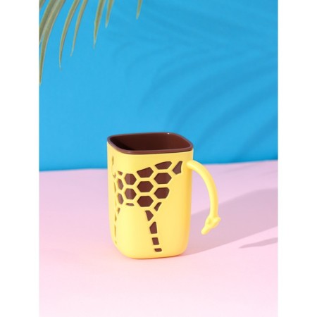 Mug Plastic Dolyana "Giraffe", 300 ml, yellow color-1