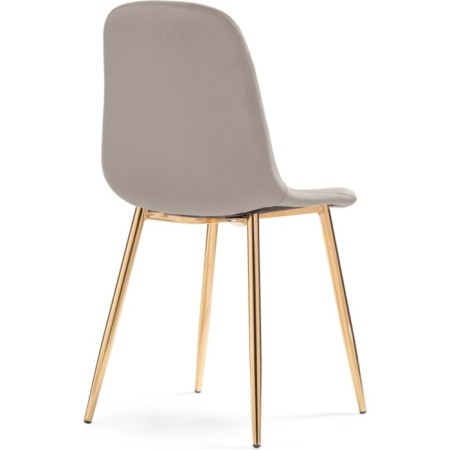 Stol on a metal frame DABL Metal/velor, gold/beige 44x53x86 cm-3