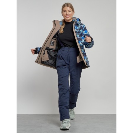 Ski jacket female winter, size 44, dark blue color-9