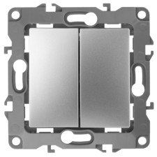 Double switch, 10AX 250V, IP20, era12, aluminum