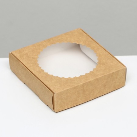 Box the team, craft, with a window, 11.5 x 11.5 x 3 cm-1
