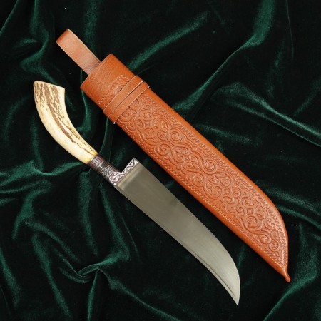 Knife Pchak Sharhon, handle from a horn of a small roar, a guard with an engraving-7
