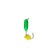 Mormyshka column with a "cheese" cube (green), weight 0.5 g, size 2
