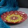 Largan Rishtan ceramics "Flowers", 31 cm, red, corrugated