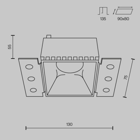 Building lamp Technical DL051-01-GU10-SQ-W, 1x20W, 13x7.5x5.5 cm, GU10, white color-6