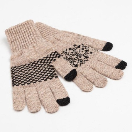 Female gloves, beige color, size 18-1