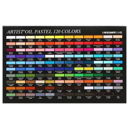 Oil pastel, in a paper holder, in a cardboard box, 120 colors-5