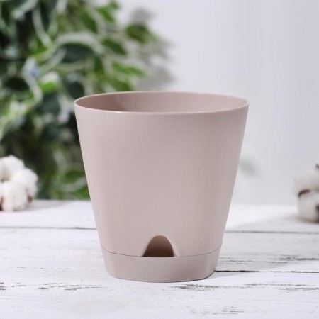 Flower pot with basal watering amsterdam, 0.65 l, color milk chocolate