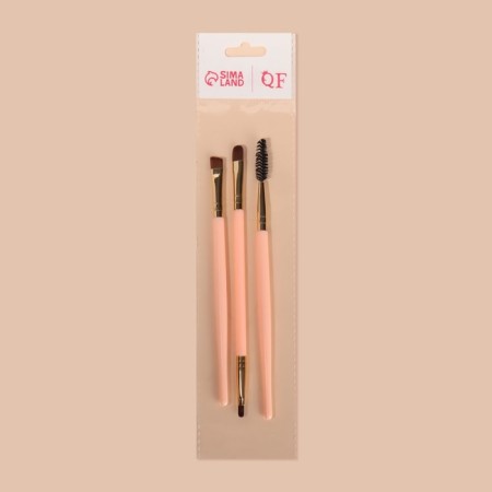 A set of makeup brushes, 3 objects, pink color-6