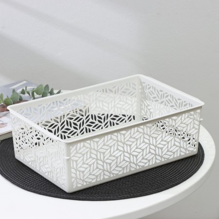 Basket for storage without lid Linden, 4.3 l, 29 × 19 × 9.5 cm, color is light gray