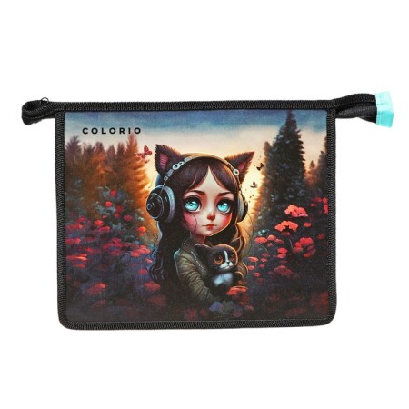 Folder for notebooks A5, naruto, 190x230, lightning from above, plastic, blue insert, "girl"-1