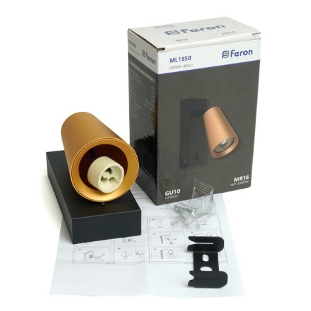 Wall lamp Feron ML1850, IP20, GU10, 35 W, 65x60x140 mm, color gold and black-8