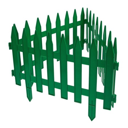 Decorative fence, 35 × 210 cm, 5 sections, plastic, green, Gotika, Greengo-8