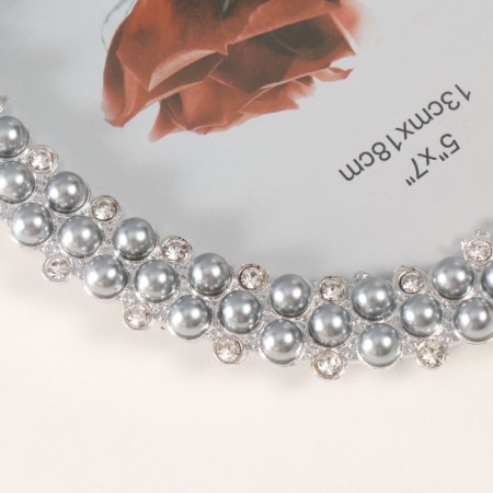 Photo frame plastic 13x18 cm "Grett" gray-blue pearls 15.3x19.5 cm-2