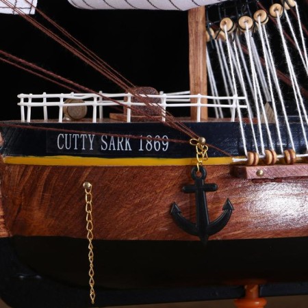 Souvenir ship large "Deutschland", sides dark tree, white sails, 60 × 12 × 51 cm-5