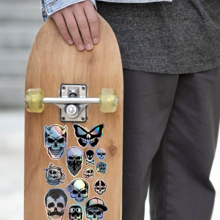 Holographic stickers (stickers) "Skull" 10x15 cm, 5-209-3