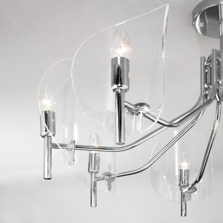 Ceiling chandelier with glass ceiling Rocco, 40W, E14, 83x83x47 cm-3
