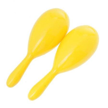 Marakas is monophonic, set 2 pcs., Yellow color