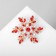 Brooch "Flower" polar, red-white color in pink gold