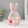 Coramics box "Bunny in an egg in a cell, with a flower" gray-red 11.8x7.2x20.8 cm
