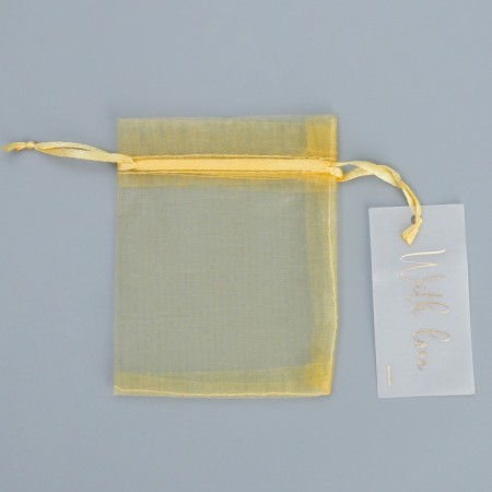 Bag Gift Organza Gold "Gift", with a nameplate, 10 x 12 cm +/- 1.5 cm-5