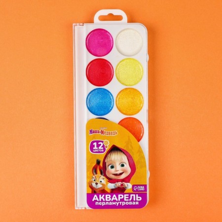 Persian watercolor "Masha and the Bear", 12 colors, without brush-6