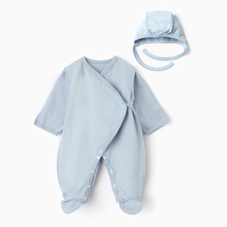 Kit for children (overalls, cap), jeans color, height 56 ​​cm-2