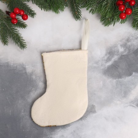 Soft suspension "Nosok - Snowman" sequins 12x17 cm, gold-2