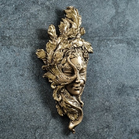 Mask panel 33x16x5 cm, bronze with gilding