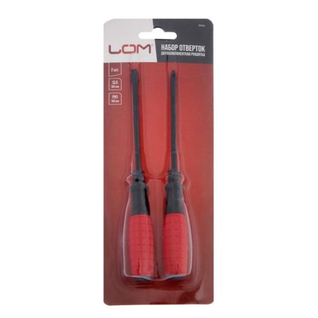 A set of scrap screwdrivers, rubberized handles, PH1/SL5 x 100 mm, 2 pcs.-2