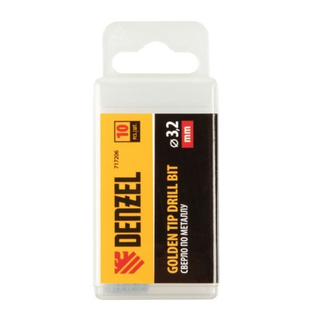 Denzel 717206, 3.2 mm, HSS-Tin, Golden Tip, 10 pcs.-4