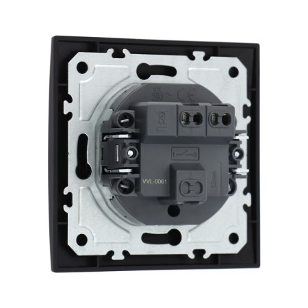 Tot Elegant switch, 10 a, 1 cl., Hidden, black-3