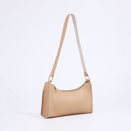 Bag Women's Baget with a zipper, beige color-3