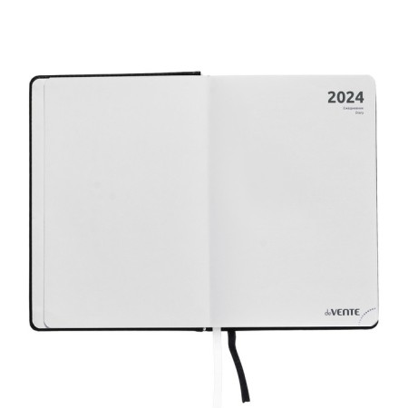 Gift Davente.bravo Set: Dated Dated 2024, A5, 176 sheets, solid cover, block 70 g/m2, black + ballpoint pen-3