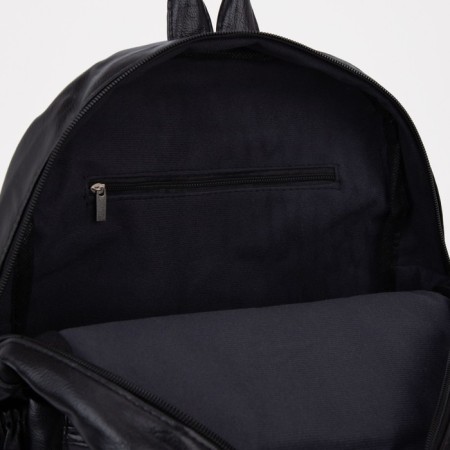 Women's backpack made of artificial leather with lightning, black color-4