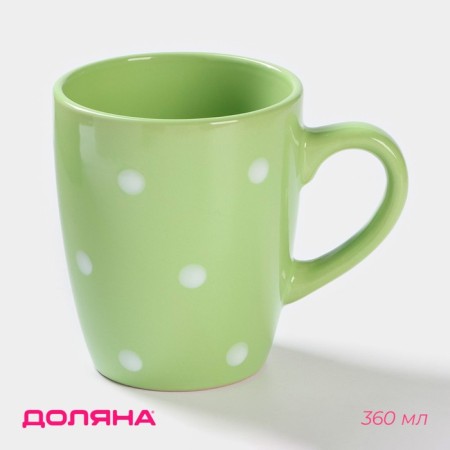 Mug ceramic shares "Green Peas", 360 ml, green color