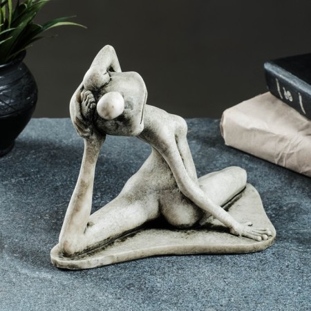 Figure "Frog Yogi on Twine" 16x21x11sm, Gray Stone-2