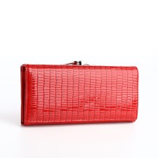 Women's wallet on magnet, red color