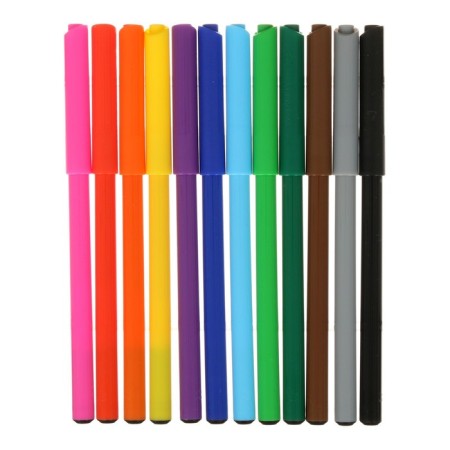 Faber-Castell felt-tip pens “lock” washed off, in a cardboard box with a Euro suspension, 12 colors-1