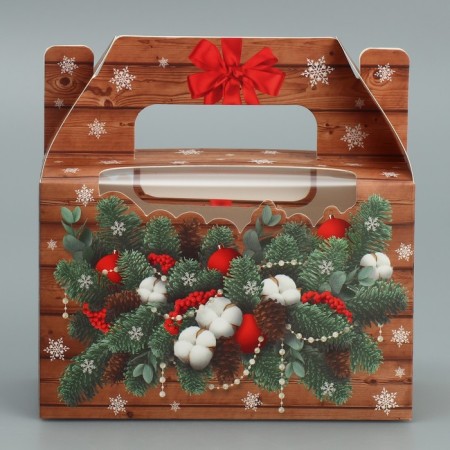 Box for Cupcakes "New Year's Miracles", 16 x 10 x 8 cm, New Year-3