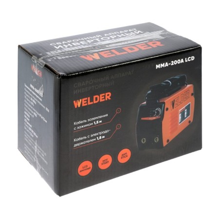 Welder MMA-200A LCD welding machine, 4.4 kW, 20-200 A, 1.6-3.2 mm, LCD display, 2 cables-6