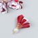 Decor Textile "Flower 2 Colors with Pearl. Borded and White" set 6 pcs 3 cm