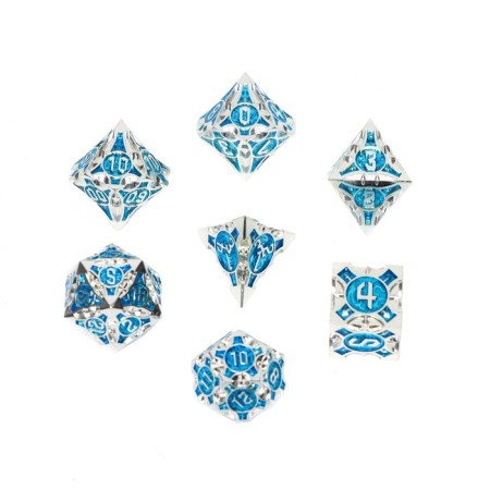 A set of cubes for D&D (Dungeons and Dragons, DND) "Game time", Series: D&D, 7 pcs, blue-1