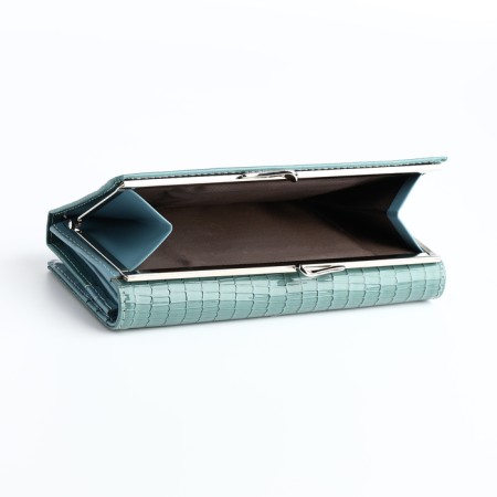 Women's wallet on magnet, blue color-3