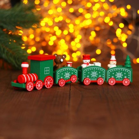 Souvenir "New Year's train", 19 cm, green color