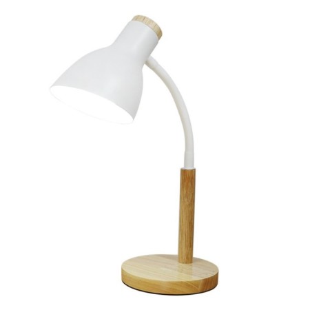 Lamp table student light 32010 White+Wood, 1x40W, E27, 34x15x16 cm, white color