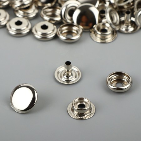 Installation button, omega (o-shaped), iron, d = 12 mm, silver color-1