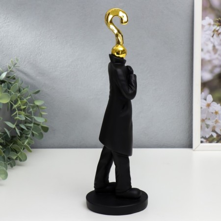 Polystone souvenir "Man - A question mark" Black with gold 33x10x10 cm-1