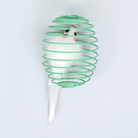 Toy "Mouse in a ball", 7 cm, white/green-2